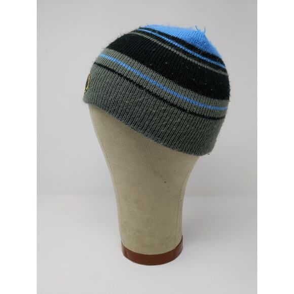 Youth Boys DC Comics Beanie Hat Striped Blue Black Gray Graphic Logo SEE DESC - Picture 4 of 10